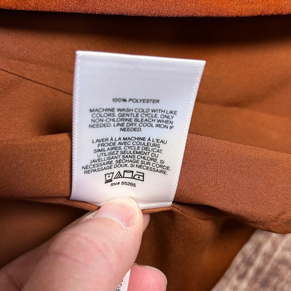 Express Boyfriend Blazer Womens S Open Front Burnt Orange 3/4 Sleeve Career NWT - Picture 5 of 12